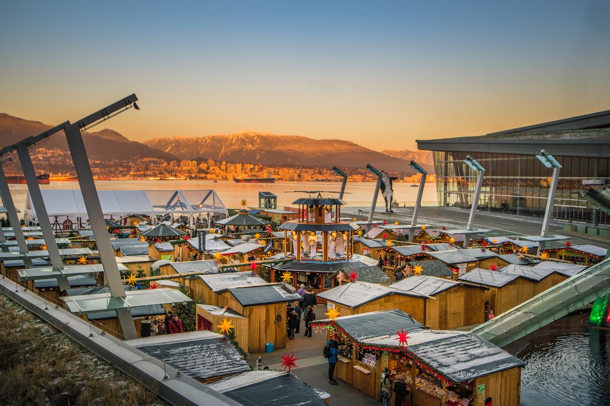 Vancouver Christmas Market at Jack Poole Plaza, Vancouver, BC, Canada