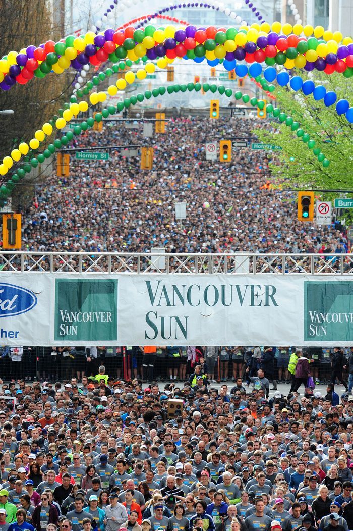 Vancouver Sun run in Stanley Park, Vancouver, BC, Canada