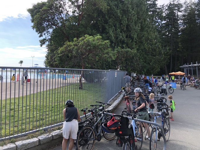 Bicycle Racks in Stanley Park, Vancouver, BC, Canada